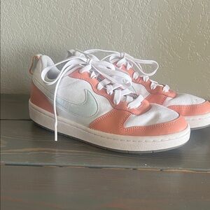 Nike Coral and White Low-Top Sneakers